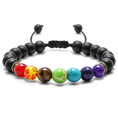 Victorious Chakra Natuurstenen Kralen Armband – Heren Armband – Dames Armband – Zwart & Kleur – 15 t/m 22cm