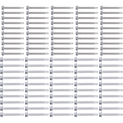 100 stuks Zeskantringschroef Assortiment 304 Roestvrij Staal Zelfborende Schroeven 4.2x38mm 4.8x38mm