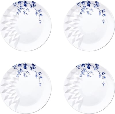 Ontbijtbord Blauw Vouw - Porselein - 21 cm - 4 stuks