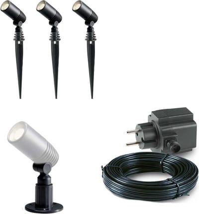 3x LED grond spot - 12V - 2 watt - complete set