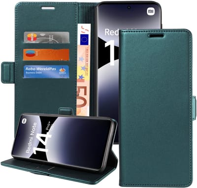 ChiGuard Book Case Hoesje geschikt voor Xiaomi Redmi Note 14 Pro / 14 Pro+ 5G - Magnetische Sluiting - Portemonnee Turqoise