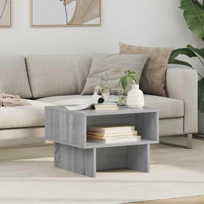 vidaXL - Salontafel - Grijs - Sonoma - 48 - x - 46 - x - 35 - cm - Bewerkt - hout
