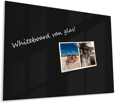 Mydesignglas Glazen Whiteboard - Gehard Glas - Glazen Magneetborden - Memobord - Magnetbord - Magnetisch - Krasbestendig - Frameless - 130x50cm - Night Sky - Zwart