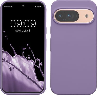 kwmobile hoesje geschikt voor Google Pixel 9 / Pixel 9 Pro case - Siliconen telefoonhoesje - Telefoon beschermhoes - Smartphone cover in violet lila