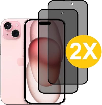 Geschikt voor iPhone 15 Plus screenprotector Privacy - 2 Stuks - Full screen protector tempered glass - gehard glas voor Geschikt voor iPhone 15 Plus - oTronica