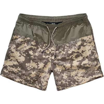 Brandit - Basic Zwemshorts - S - Olijfgroen/Bruin