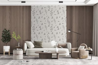Behang - Fotobehang Bladmuziek - Patronen - Muziek - Breedte 165 cm x hoogte 220 cm