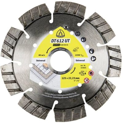 Klingspor 334045 DT 612 UT Supra Diamanten doorslijpschijf Diameter 125 mm Boordiameter 22.23 mm Bouwmaterialen, Beton, universeel, Oud gewapend