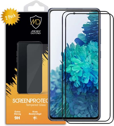 2-Pack MobyDefend Screenprotectors - Geschikt voor Samsung Galaxy S20 FE - Screensavers Met Zwarte Randen - Gehard Glas