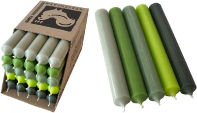 Set van 25 Kleurrijke Standaardkaarsen - Premium Doodverf Kwaliteit - 22mm Diameter