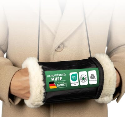 Novaliv Handmuff 1-Pack - Handwarmers zonder elektriciteit, gemaakt van 100% zuivere scheerwol, waterafstotende buitenlaag - een behaaglijke muff om je handen warm te houden in de winter, tijdens wandelingen, in de stad en op kerstmarkten.