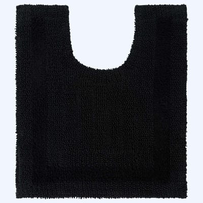 Homescapes toiletmat zwart 50x55 cm gemaakt van 100% katoen