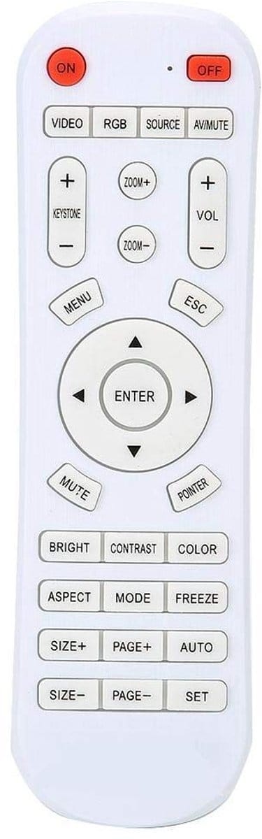 Dailygoody - Projector afstandsbediening - Universele vervanging - Tot 10 meter bereik - Wit - Geschikt voor diverse projectoren - Gebruiksgemak gegar