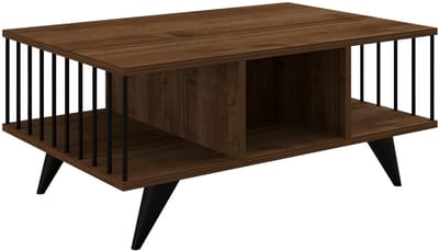 Houten salontafel "Bert" - 90 x 60 x 40 cm - Notelaar