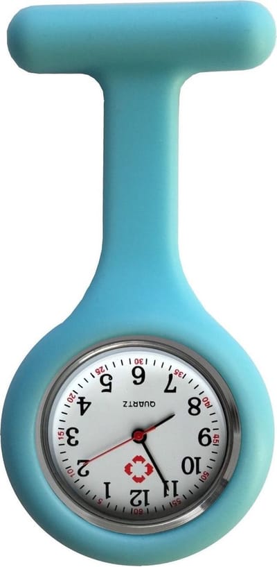 Fako® - Verpleegstershorloge - Zusterhorloge - Verpleegster Horloge - Siliconen Uni - Babyblauw