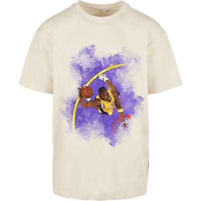 Mister Tee - Basketball Clouds 2.0 Oversize Heren Tshirt - M - Beige