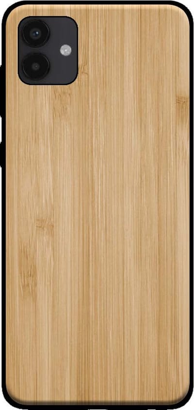 Smartphonica Telefoonhoesje voor Samsung Galaxy A04 met houten look - backcover bamboo kunsthout hoesje - Bruin geschikt voor Samsung Galaxy A04