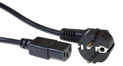 ACT Netsnoer Schuko CEE 7/7 male (haaks) - C13 IEC 60320 zwart 4 m AK5125