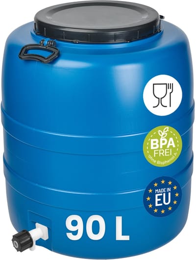 Garronda 90L Met Kraan – Vat met wijde hals - Kuilvoer in vat – Bagagetrommel – Gistingsvat – Gistingscontainer – Voerton