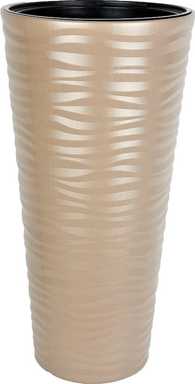 Lange Hoge bloempot Rond Vaas 70cm Hoog plantenbak voor binnen buiten beige