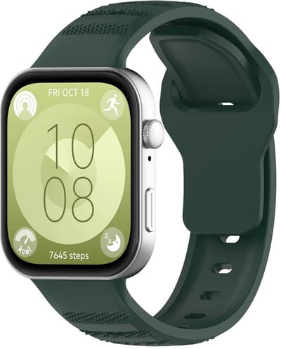 By Qubix - Siliconen Outdoor band - Donkergroen - geschikt voor Huawei Watch Fit 5 / 4 / 3