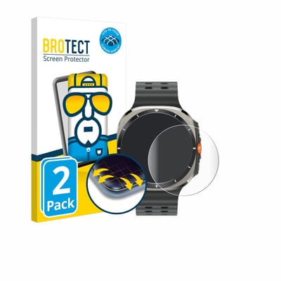 BROTECT - Screenprotector voor Samsung Galaxy Watch Ultra / Ultra 2 (47 mm) - Folie Beschermfolie transparant volledig dekking - 2 Stuks