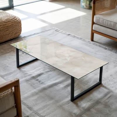 Coloray Tafelblad - Los Tafelblad - 125x50 cm - Romig - Rechthoek Glazen Tafelblad - Glas Voor Tafelblad - Tafelblad Van Glas - Tafelblad Vierkant - Salontafel Blad woonkamerdecoratie