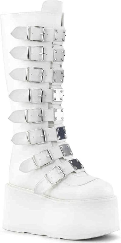 DemoniaCult - DAMNED318 Plateau Laarzen - US 11 - 41 Shoes - Wit