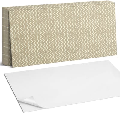 Coloray Plaktegels - Zigzags op de textuurachtergrond Zelfklevende Wandtegels - 40 cm x 20 cm - Beige Plaktegels - 10 stuks - Rechthoek PVC Tegels - Plaktegels Badkamer - Vloertegels Zelfklevend - Vinyl Tegels Zelfklevend - Portugese Tegels