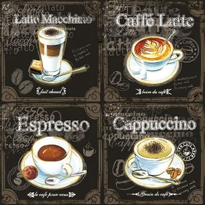 Lunch Servetten - Types Of Coffee