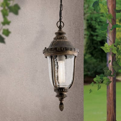 ORION Traditionele pendellamp PAULA met structuurglas