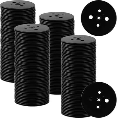 200 Pcs Buffer Disc voor Grondankers, Zwarte Plastic Bufferplaten voor Tuin, Boerderij en Landschapsontwerp