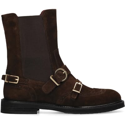 Fred De La Bretoniere - PARIS EDANE Ankle Boot Suede Dark Brown - Maat 37