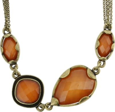 Behave - Ketting met bruine stenen in vintage stijl - Modeaccessoire voor elegante looks