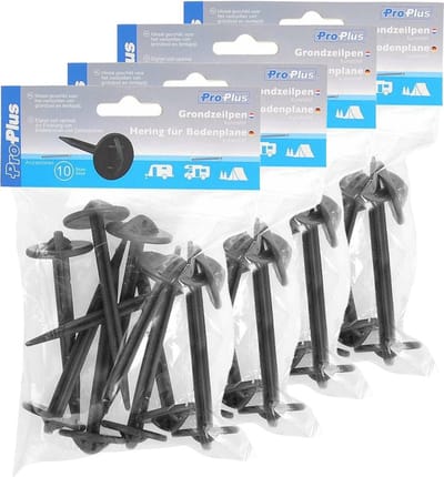 ProPlus Grondzeilpen - 40x stuks - kunststof - voor grondzeilen/tenttapijten/tentharing