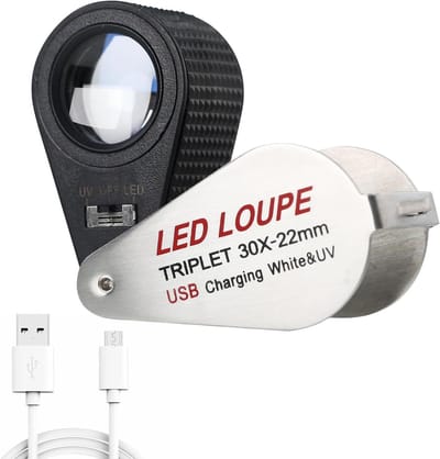Vergrote Loep - Inspectie Vergrootglas - Gedetailleerd Werk - 30x Vergroting LED UV - 22mm Lens