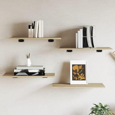 vidaXL - Wandschappen - 4 - st - 60x30x1,5 - cm - spaanplaat - sonoma - eikenkleurig