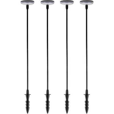 KS Verlichting - tuinverlichting - Sunflower - solar - zwart - set van 4 - tuinlampen - prikspot - solar tuinverlichting - modern - zonneenergie buitenverlichting