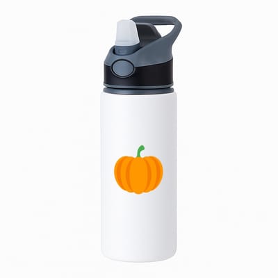Hacebo® - Pompoen waterfles met rietje zwart - Groente - Groente liefhebbers - halloween - herfstvrucht - water fles - 650ML