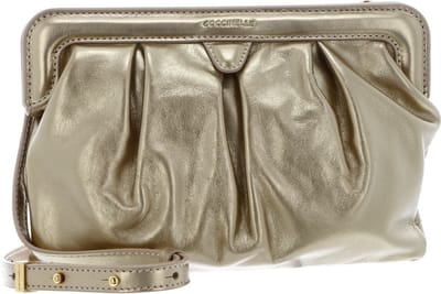 COCCINELLE Leren Schoudertas Diletta Rock Handbag Craquele Leather Golden Goudkleurig