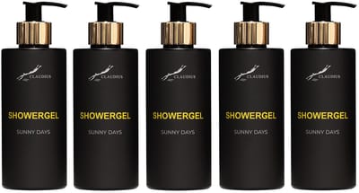 Splashbox Showergel Sunny Days 300 ml – set van 5 stuks - 2-in-1 Douchegel & Shampoo – frisse tropische geur – Unisex - voordeelverpakking