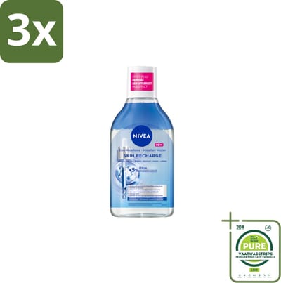 3 x NIVEA - Micellair Water - Serum Verrijkt Opladend - Verwijdert Waterbestendige Make-up - 400 ml - Grootverpakking - Micellair Water - Reinigingswater - Gevoelige Huid - NIVEA - Hydraterend