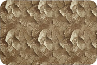 Badmat 90x60 cm - Antislip - Organisch - Patroon - Bladeren - Goud - Badmatten voor badkamer - Badkamermat - Douchemat - Badkamer mat