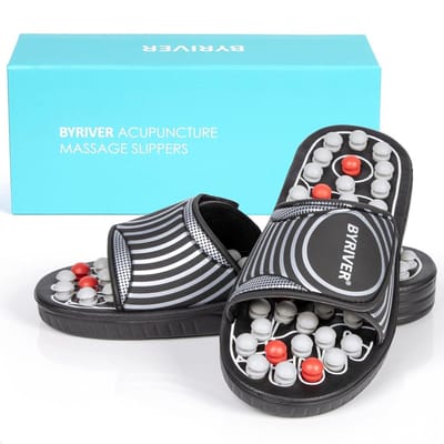 Reflexology Foot Massager Acupressure Massage Slippers for Lower Back Pain Relief - Gift for Men Women