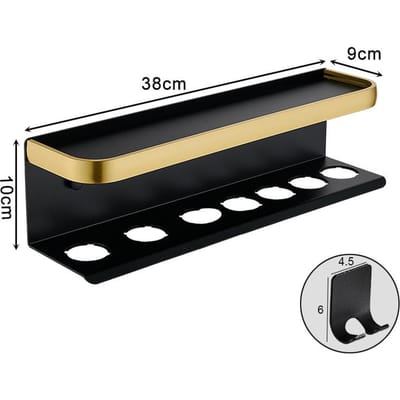 Haardroger Houder Muurbevestiging Geschikt Voor Dyson Airwrap Plank Droger En Haar Krultang Houder Opbergrek Badkamer Organizer FR2002 black