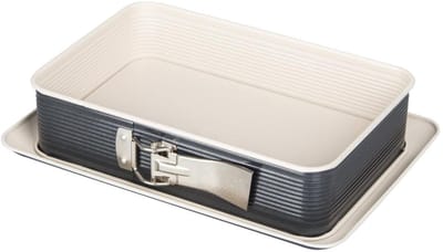 Rechthoekige springvorm 28 x 18 cm crème zwart Zenker Smart Pastry