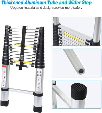 Telescopische Ladder - Telescopische Vouwladder - 4.4 m Werkhoogte - Aluminium
