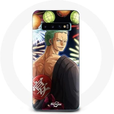 Coque pour Samsung Galaxy S10 Edge One Piece Joyeux noël Zoro Anime Manga