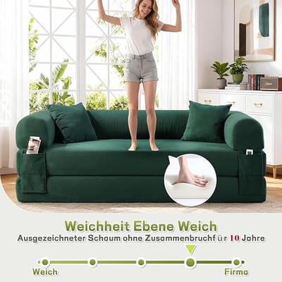 Hoekbank met Chaise Longue 3-Zits 154x276x58 cm, Luxe Moderne Corduroy Stoffen Bank, Wit, Comfortabele Zithoogte & Zachte Kussens – Pauwhome