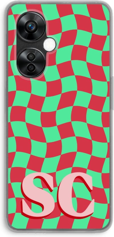 Gepersonaliseerd - Case Company® - Hoesje geschikt voor OnePlus Nord CE 3 Lite hoesje - Grid Monogram - Soft Cover Telefoonhoesje - Bescherming aan alle Kanten en Schermrand